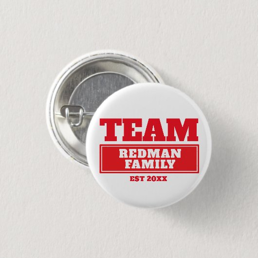 Groeperrode, gepersonaliseerde familie- of teamkno ronde button 3,2 cm (Voorkant /achterkant)
