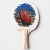 Groepervis op koraalgolfbal tafeltennisbatje (Voorkant)