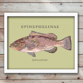 Groepervisillustratie Poster