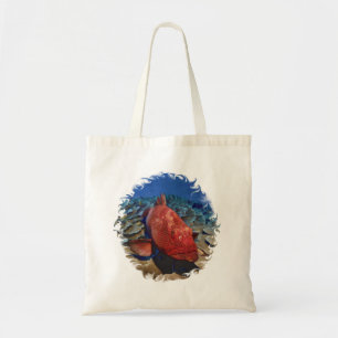 Groepervissen op koraal tote bag