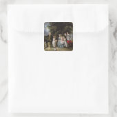 Groepportret van de Colmore Familie Vierkante Sticker (Tas)