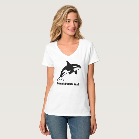 Groep's Officiële Nerd Orca Minimalistische Grafie T-shirt (Voorkant volledig)