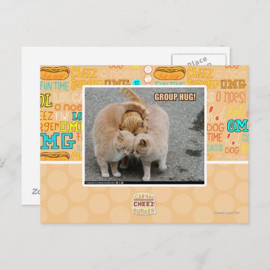 groeps omhelzing briefkaart (Voorkant / Achterkant)