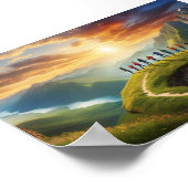 Groepsavontuur bij zonsopgang - Schilderachtig ber Poster (Hoek)