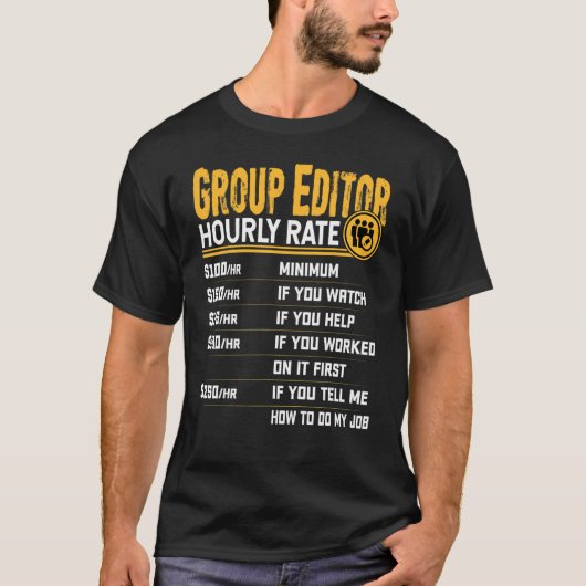 Groepseditor Schrijver groepseditor Uurfrequentie T-shirt (Voorkant)