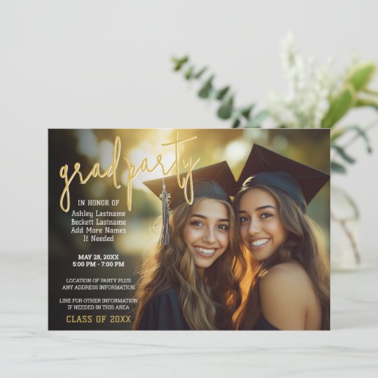 Groepsfeest Afstuderen - Gezamenlijke foto Kaart (Staand voorkant)