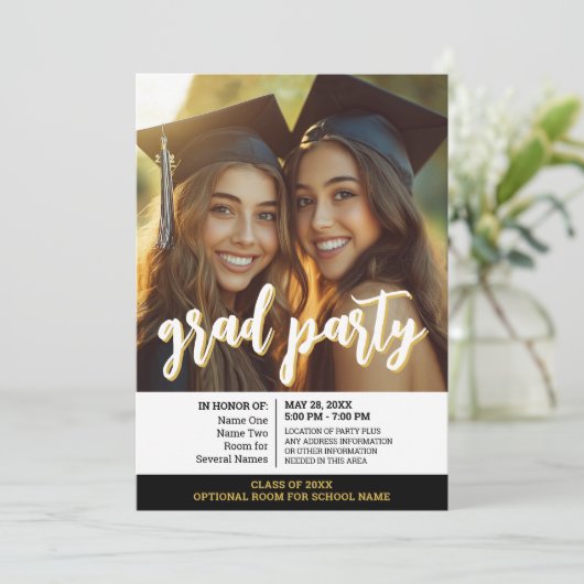 Groepsfeest van het Afstuderen - Joint Afstudeerde Kaart (Staand voorkant)