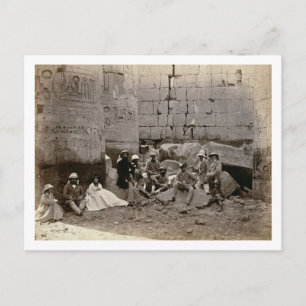 Groepsfoto in de kolf van Karnak, T Briefkaart
