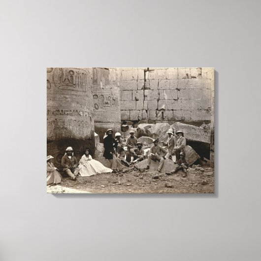 Groepsfoto in de kolf van Karnak, T Canvas Afdruk (Voorkant)