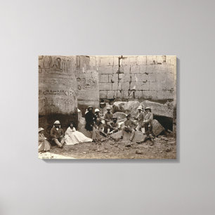 Groepsfoto in de kolf van Karnak, T Canvas Afdruk