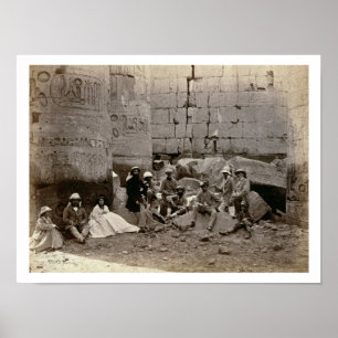 Groepsfoto in de kolf van Karnak, T Poster