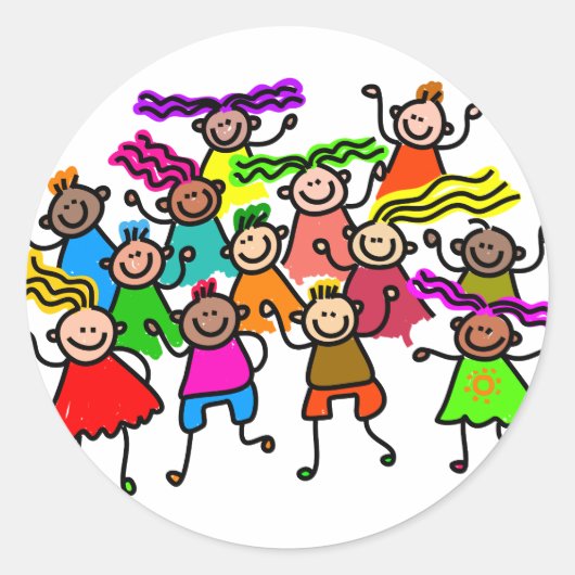 Groepsfoto Ronde Sticker (Voorkant)