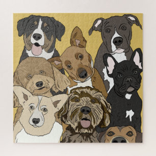 Groepshond Portret Schattige hondenthema Legpuzzel