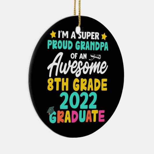 Groepsklasse van 2022 Afstuderen van de 8e klasse Keramisch Ornament (Rechts)