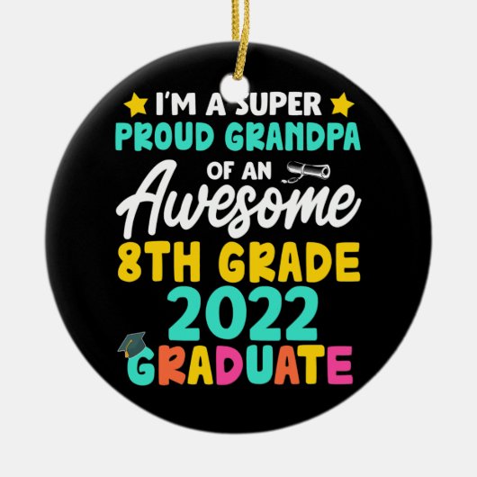 Groepsklasse van 2022 Afstuderen van de 8e klasse Keramisch Ornament (Voorkant)