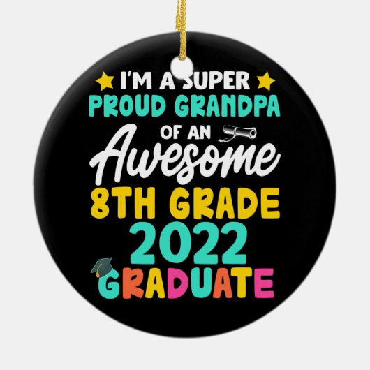 Groepsklasse van 2022 Afstuderen van de 8e klasse Keramisch Ornament (Achterkant)