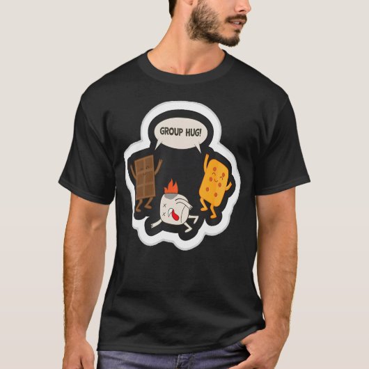 Groepsknuffel Grappige Smores Chocolade Marshmallo T-shirt (Voorkant)