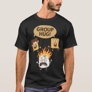 Groepsknuffel Grappige Smores Kampvuur Marshmallow T-shirt