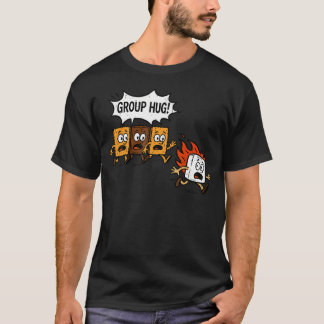 Groepsknuffel Marshmallow Grappig Kampeer vuur S'm T-shirt