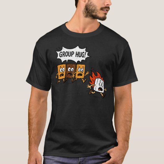 Groepsknuffel Marshmallow Grappig Kampeer vuur S'm T-shirt (Voorkant)