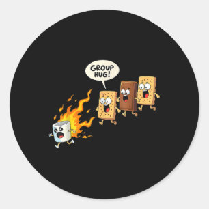 Groepsknuffel Marshmallow Kampvuur Smores Grappig Ronde Sticker