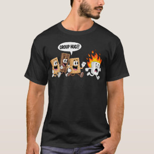 Groepsknuffel Marshmallow Kampvuur Smores Grappig T-shirt