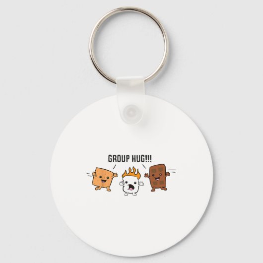 Groepsknuffel S'mores Kampvuur Marshmallow Chocola Sleutelhanger (Voorkant)