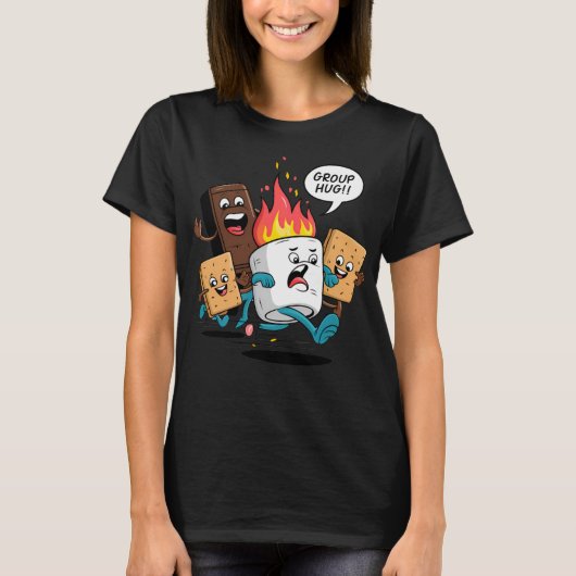 Groepsknuffel Smores Marshmallow Chocolade Jongens T-shirt (Voorkant)