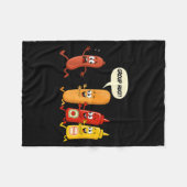 Groepsknuffel Worst Broodje Chup Mosterd Grappige Fleece Deken (Voorkant (Horizontaal))