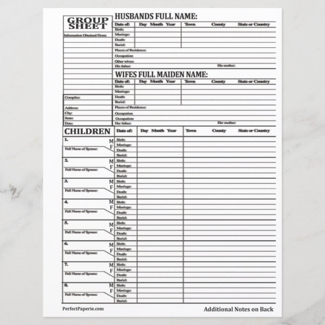 groepsoverzicht voor familiegeschiedenis (Voorkant)