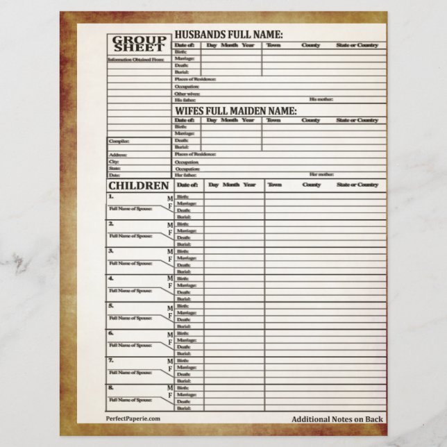 groepsoverzicht voor familiegeschiedenis (Voorkant)