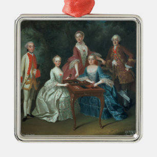 Groepsportret van de familie Harrach Metalen Ornament
