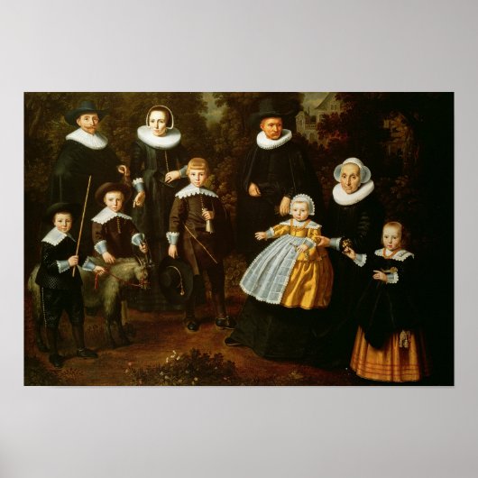 Groepsportret van drie generaties van een poster (Voorkant)