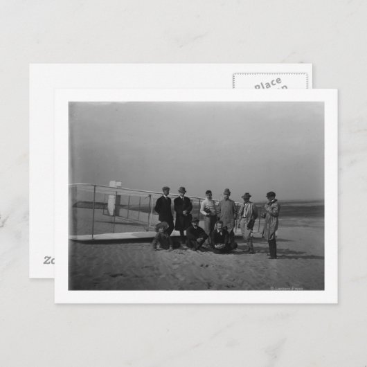 Groepsportret voor zweefvliegtuig bij Kill Briefkaart (Voorkant / Achterkant)