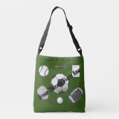 Groepstherapie begint nu groene zwarte Typografie Crossbody Tas (Achterkant)