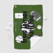 Groepstherapie begint nu groene zwarte Typografie Golfhanddoek (Insitu)