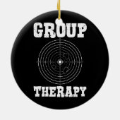 Groepstherapie Pro Pistolen Eigenaar Afzuigbereik  Keramisch Ornament (Achterkant)