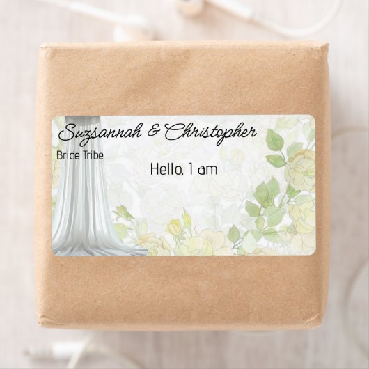 Groepsverzamelings bloemengrens label naamkaart (Insitu)