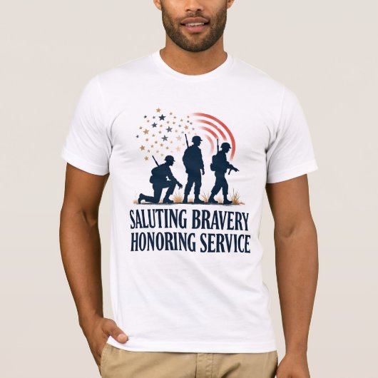 Groet aan de dapperheid Honoring Service T-shirt (Voorkant)
