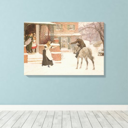 Groet aan de postbode door Robert Walker Macbeth Canvas Afdruk (Insitu (Houten vloer))