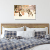 Groet aan de postbode door Robert Walker Macbeth Canvas Afdruk (Insitu (Slaapkamer))