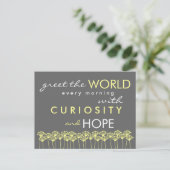Groet de wereld met Hope Quote Briefkaart (Staand voorkant)