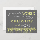 Groet de wereld met Hope Quote Briefkaart (Voorkant / Achterkant)