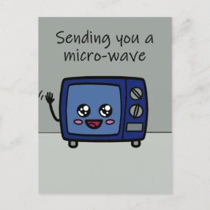 Groet die u een microgolf postcrossing verzenden briefkaart