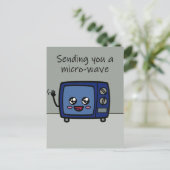 Groet die u een microgolf postcrossing verzenden briefkaart (Staand voorkant)