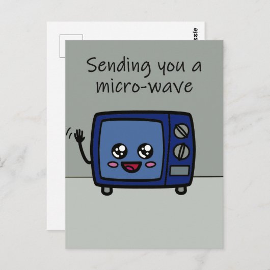 Groet die u een microgolf postcrossing verzenden briefkaart (Voorkant / Achterkant)