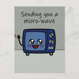 Groet die u een microgolf postcrossing verzenden briefkaart