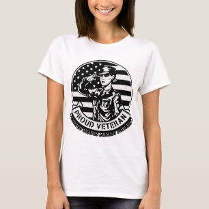 Groet een trotse veteraan van het Vrouw © FB @ # T-shirt