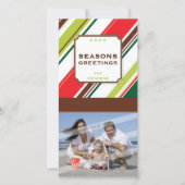 GROET FOTOKAART :: seizoen gestreept P2 Feestdagenkaart (Voorkant)