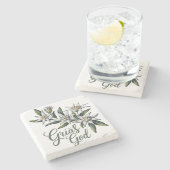 Groet God Edelweiss  Stenen Onderzetter (Zijkant)